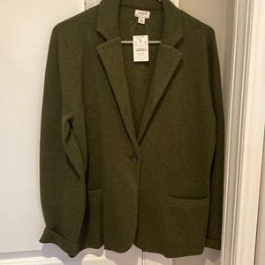 J Crew Olive knit blazer size medium. New with tags.